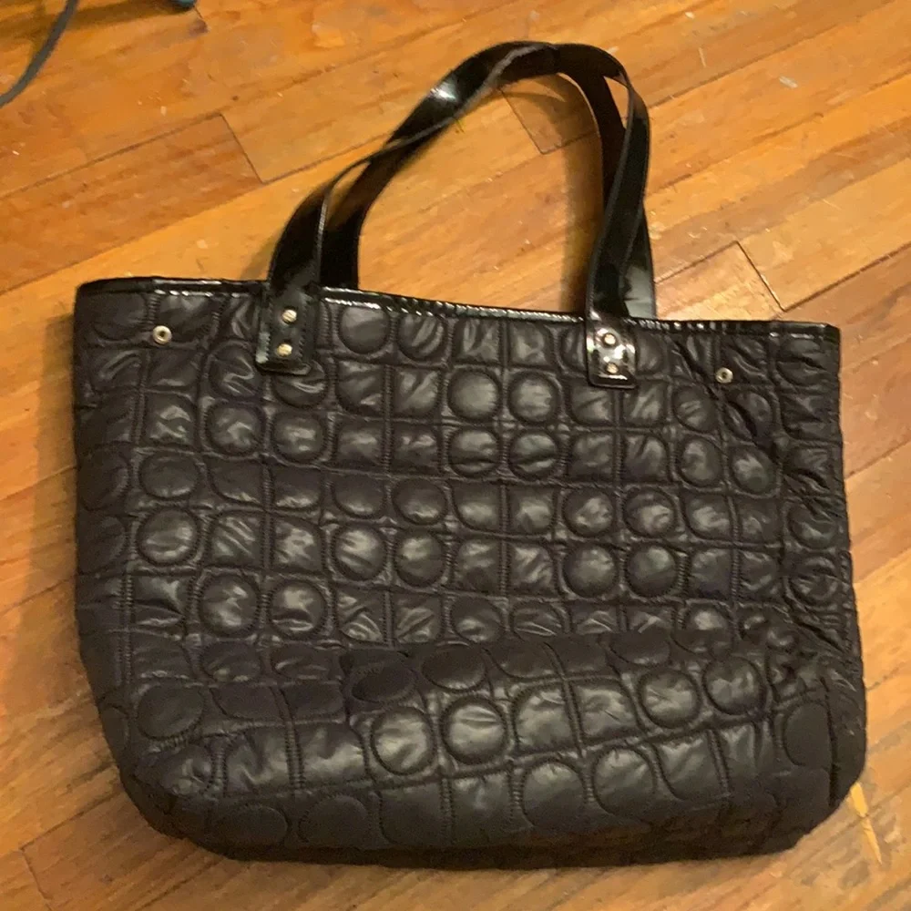 kate spade ♠️‎ black large pillow Quilted Nylon Tote Purse